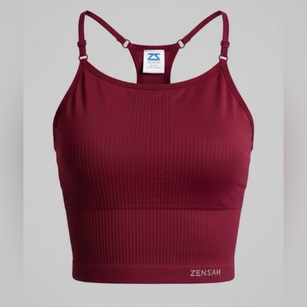 Zensah Women's Ribbed Compression Tank Top — Red